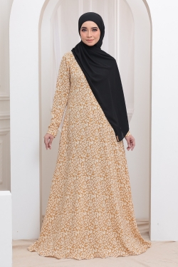 JUBAH PRINTED 36.02 - CARAMEL